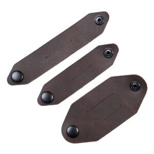 El Yapımı Hakiki Deri Kablo Düzenleyici Set - 3'lü Set (Kişiselleştirilebilir)