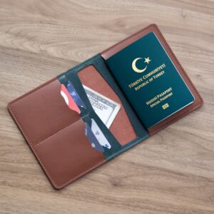Deri Pasaport Cüzdan Kılıfı